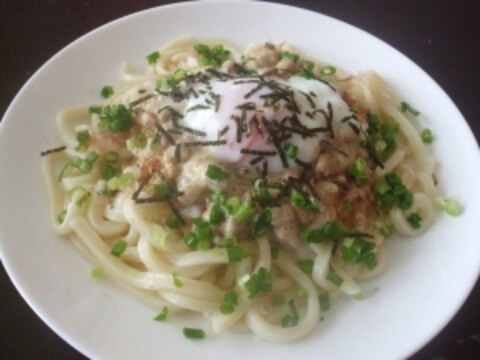 ランチに☆納豆とろろネバネバ～うどん♪